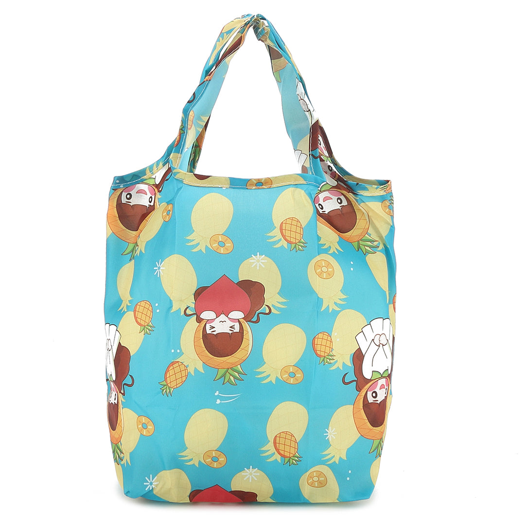 Foldable Tote Bag for Women - Cute Hawaiian Style Blue Beach Bag - Perfect for Shopping, Travel & Beach Day Outings