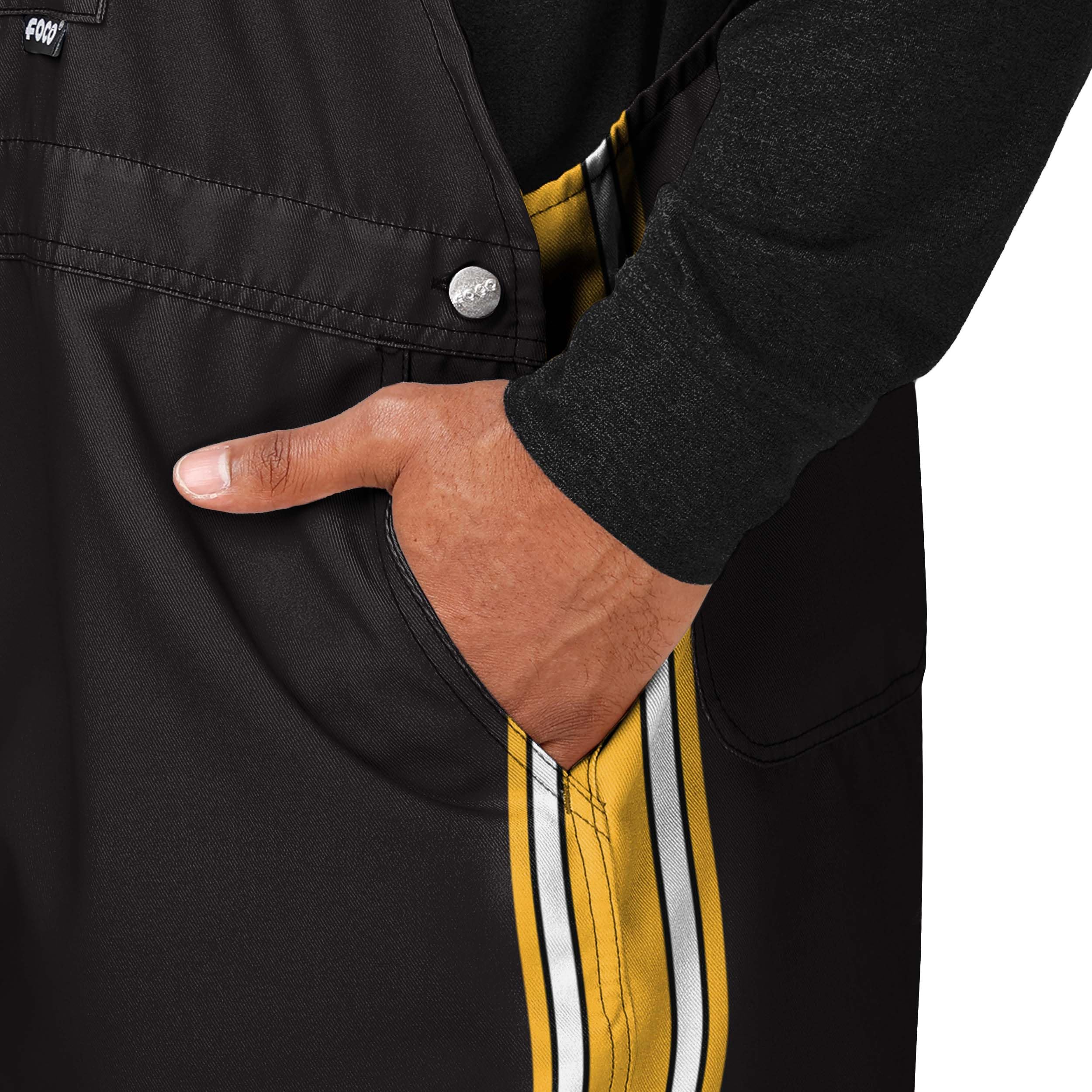 FOCO NFL Men's Bib Shortalls - Comfortable Summer Overalls for Football Fans | Perfect for Game Day, Tailgating & Casual Wear