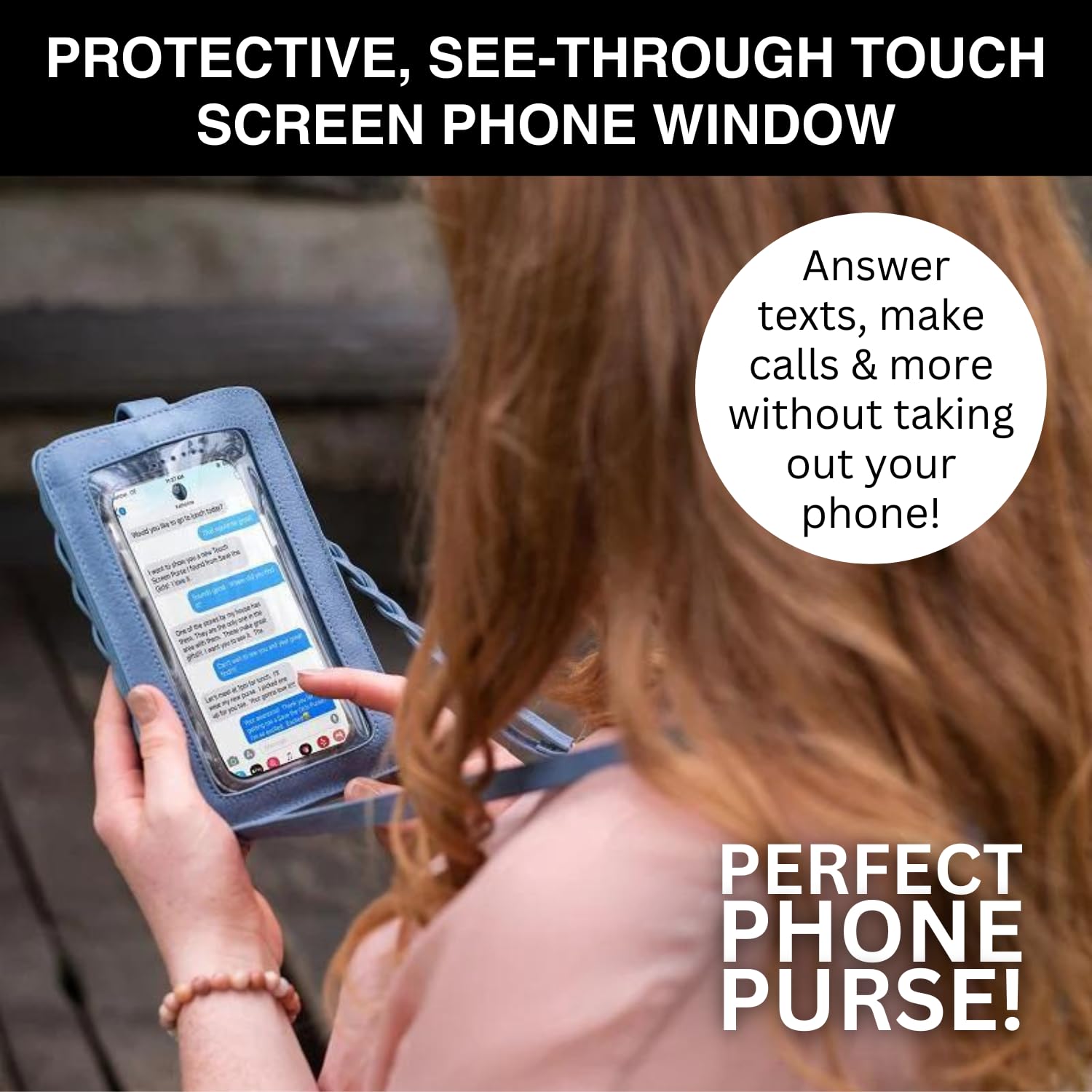 Save the Girls Free Spirit Touchscreen Crossbody Purse - Lightweight Smartphone Wallet with 4 Credit Card Slots for Women (Bella Blue) | Perfect for Shopping, Travel & Everyday Use