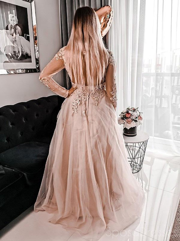 Elegant A-Line Long Sleeve Applique Prom Dress for Sweet 16 | Formal Evening Gown for Homecoming, Quinceañera & Special Occasions | Style 12514