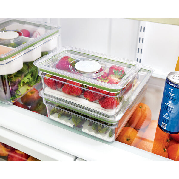 Fresh Large Short Bin with Insert Tray - Durable Storage Container for Kitchen, Bathroom & Office Organization