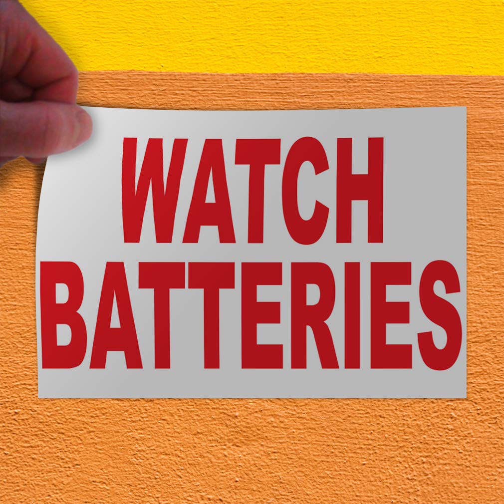 Premium Red Industrial Vinyl Safety Decal Stickers - Multiple Sizes (36x24 Inches) - Durable Watch Batteries & Business Labels - Perfect for Workplace Safety Signs, Equipment Labeling & Industrial Organization