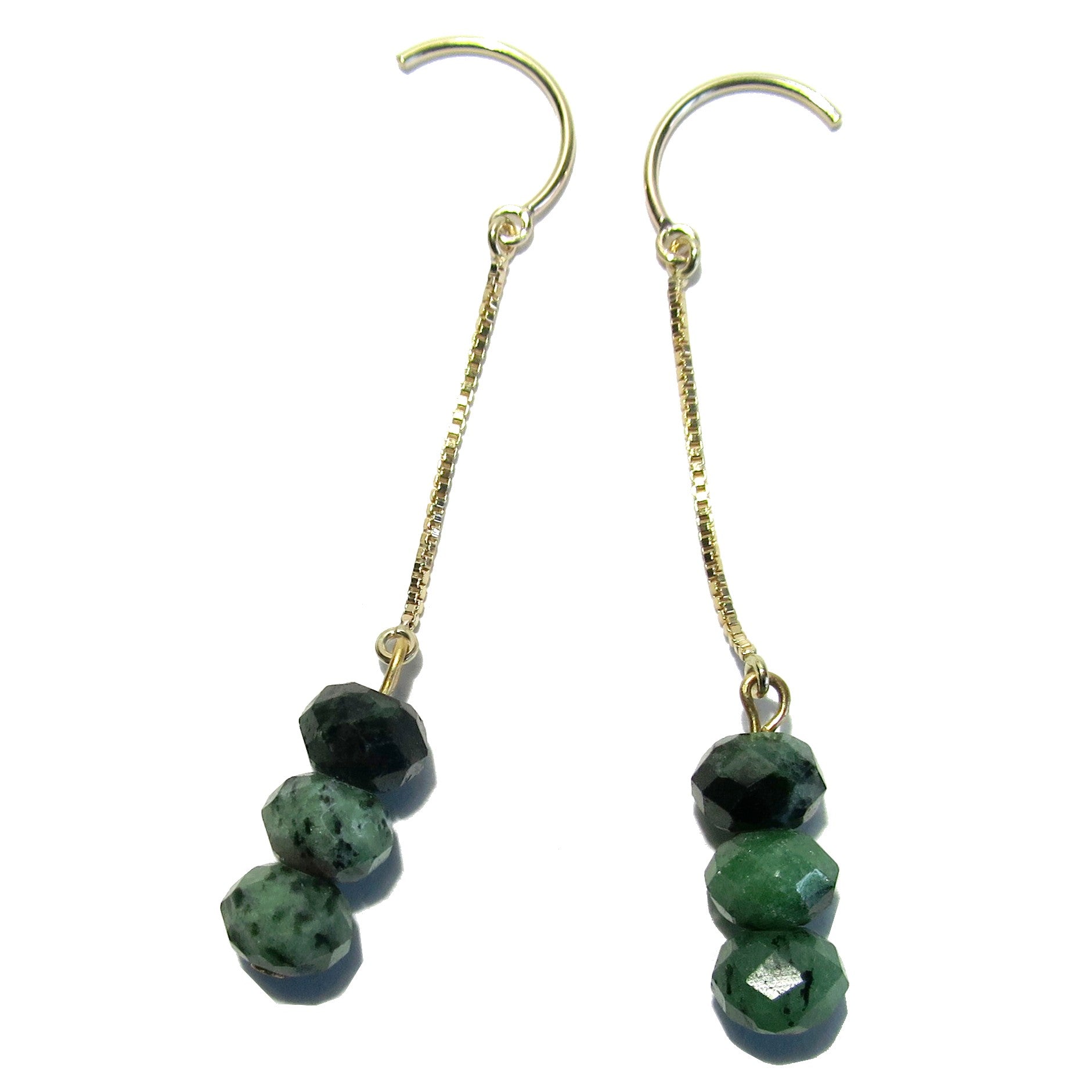 14K Gold Ruby Zoisite Earrings for Women – Elegant Handmade Gemstone Jewelry for Parties, Weddings & Special Occasions