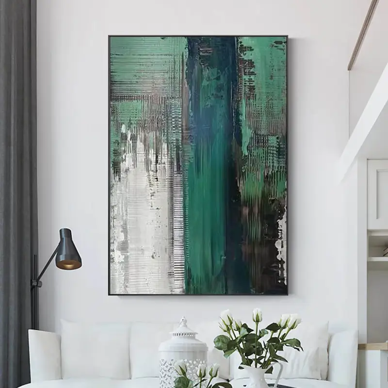 Abstract Painting #AB 011 - Modern Wall Art Decor for Living Room, Bedroom & Office | Handmade Canvas Artwork