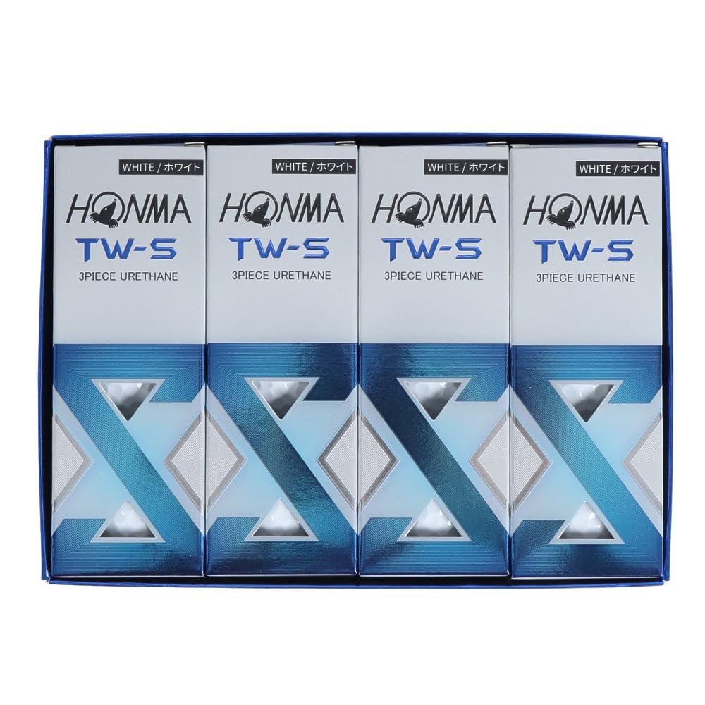 Honma TW-X & TW-S Golf Balls 2024 Model - Premium 3-Piece Tour Performance Golf Balls (1 Dozen/12 Balls) - White/Yellow Options for Distance, Spin & Soft Feel - Perfect for Tournament Play & Low Handicap Golfers