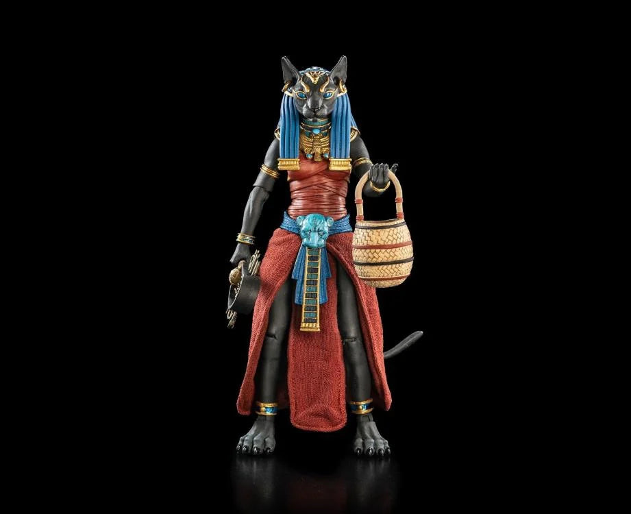Bastet (Black and Red Version) Action Figure - Figura Obscura Exclusive - Preorder for 2025 - Collectible Egyptian Cat Goddess Statue - Perfect for Anime Fans, Mythology Collectors and Home Decor