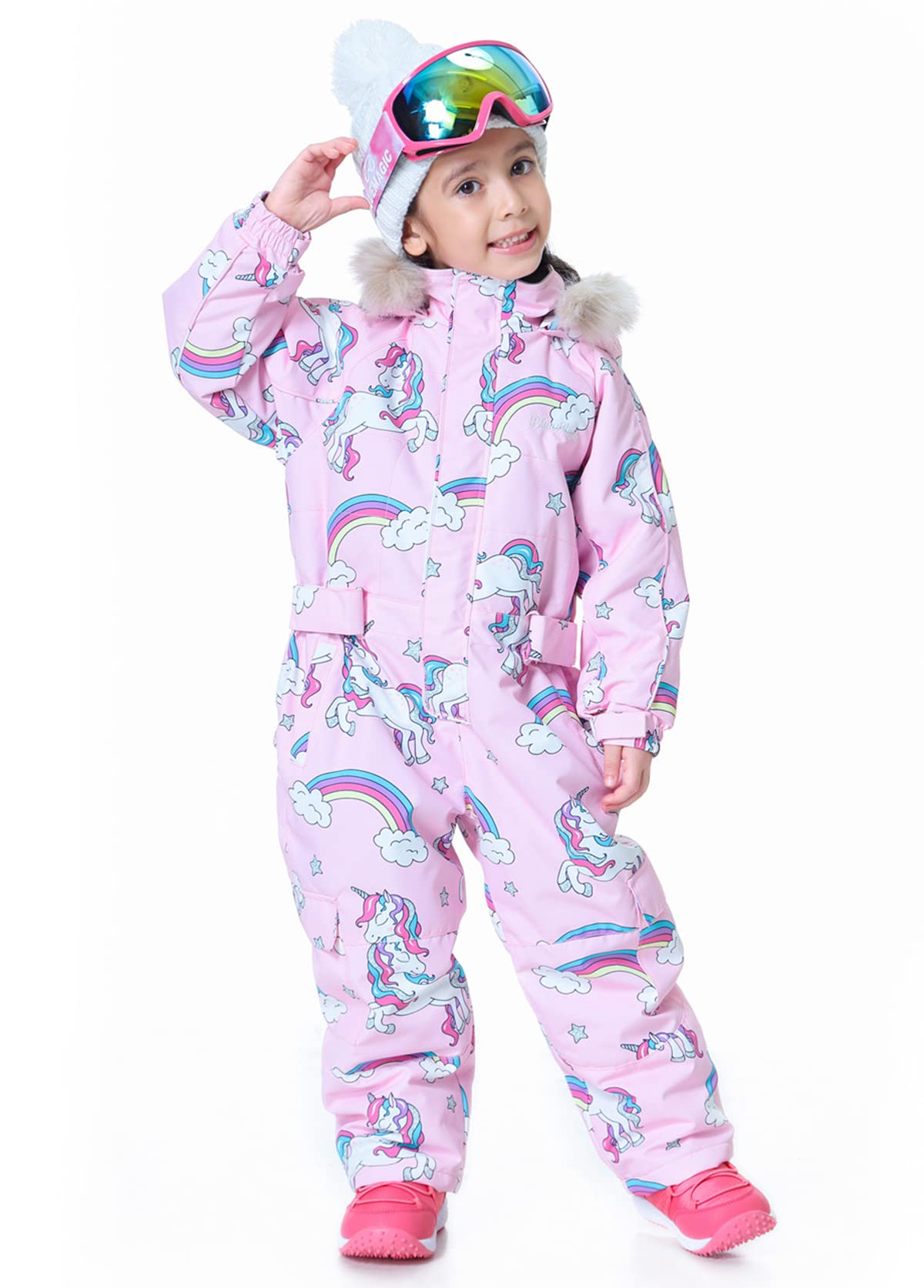 Waterproof Kids Snowsuit for Boys & Girls - Winter One Piece Ski Suit with Colorful Design - Warm Snow Coveralls for Skiing, Snowboarding & Outdoor Play