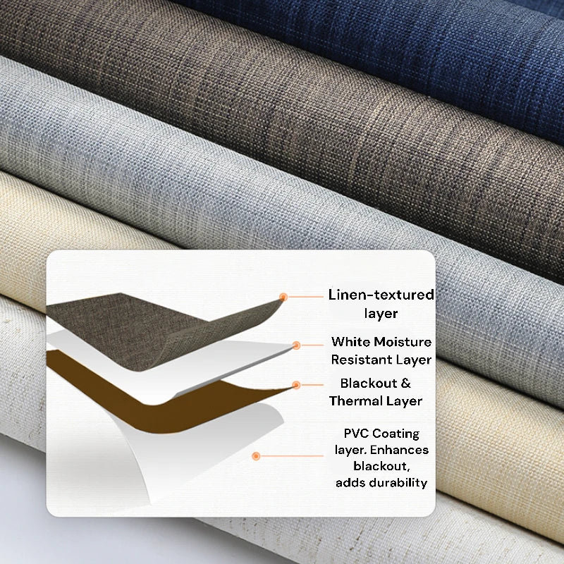 Blackout Roller Shades with Cassette - Alyssa Cotton Linen Window Blinds for Bedroom & Living Room - Light Blocking, Privacy, and UV Protection