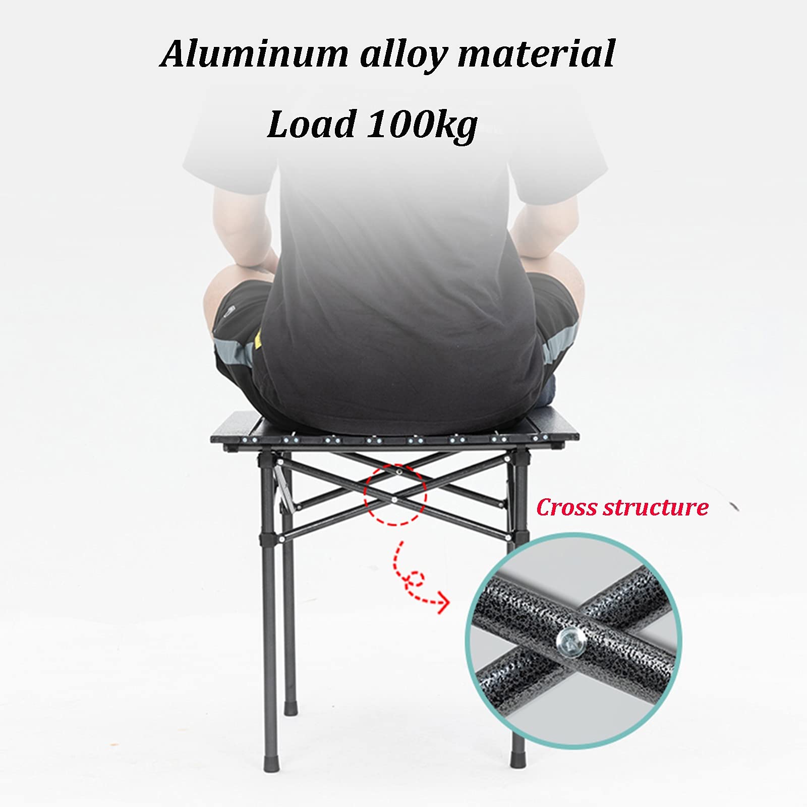 Portable Folding Camping Table & Chair Set - Lightweight Square Outdoor Picnic Table with Easy Fold Design - Perfect for Backpacking, Beach, BBQ, Tailgating & RV Trips (Package 1)