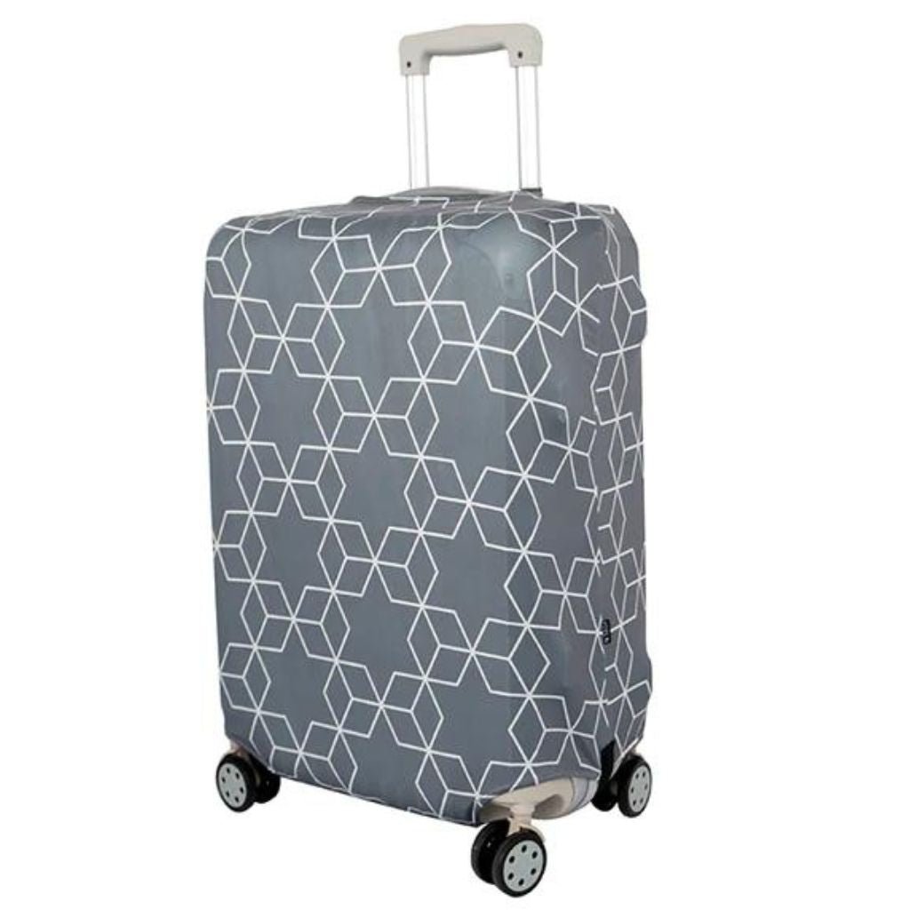 Waterproof Luggage Cover for Large Spinners (70cm-80cm) - Geometric Pattern Design - Perfect for Travel, Airplane Protection & Suitcase Style Enhancement