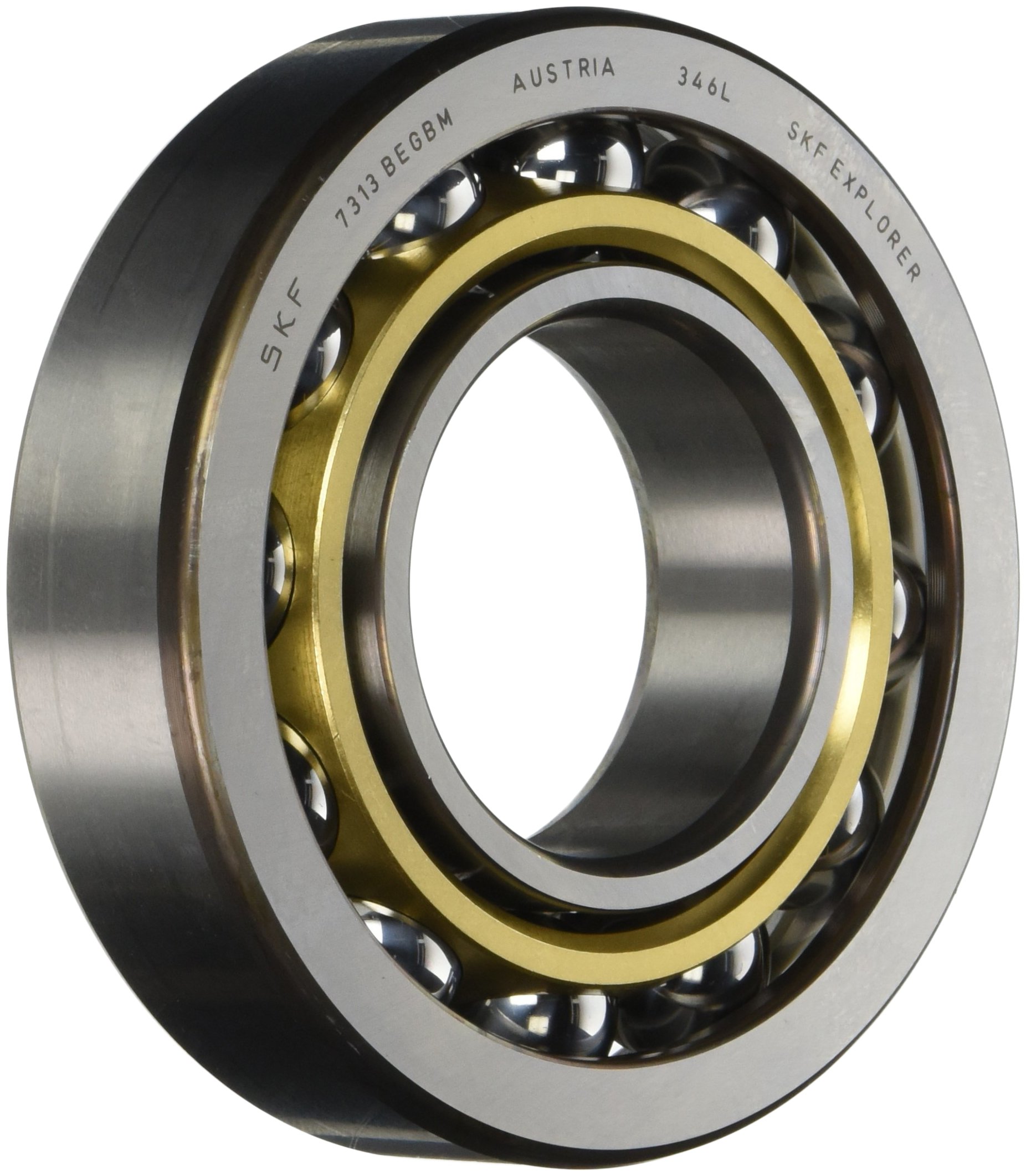 SKF 7308 BEGBM Angular Contact Ball Bearing - Medium Series, Brass Cage, 40mm Bore, 90mm OD, 23mm Width | ABEC 1 Precision, 40° Contact Angle | Ideal for Industrial Machinery, Pumps, and High-Speed Applications
