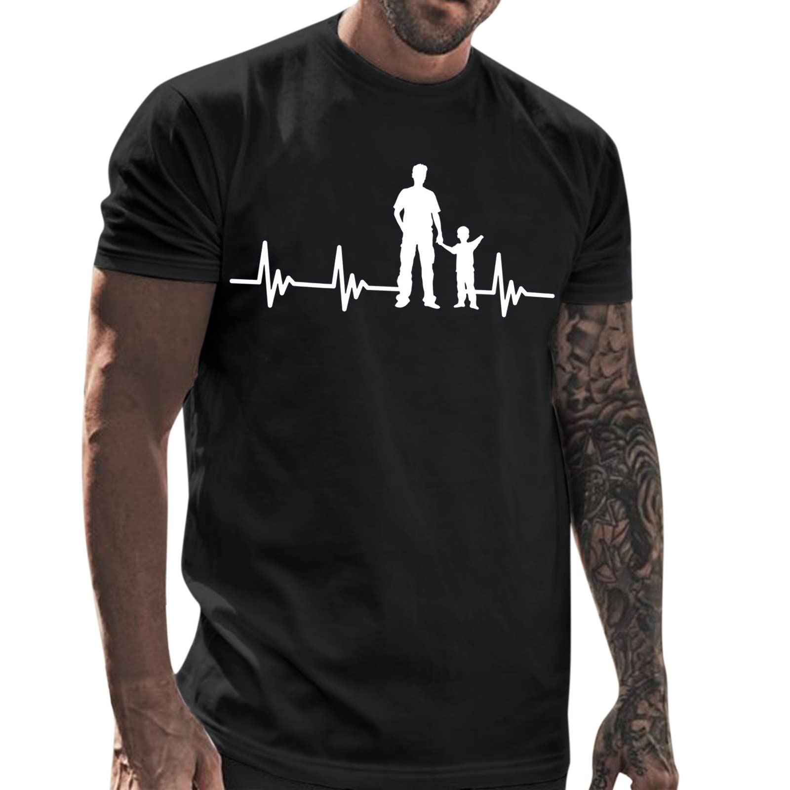 BEUU Men's Graphic Print T-Shirt - Slim Fit Short Sleeve Crewneck Tee for Dad | Father's Day Gift Idea | Casual Summer Outfit Essential