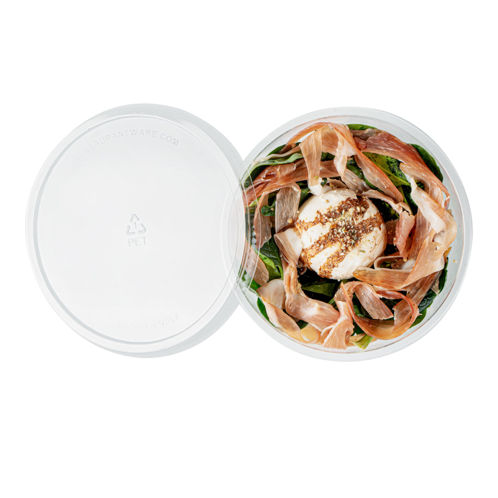 18 oz Clear Plastic Salad Bowls - 6