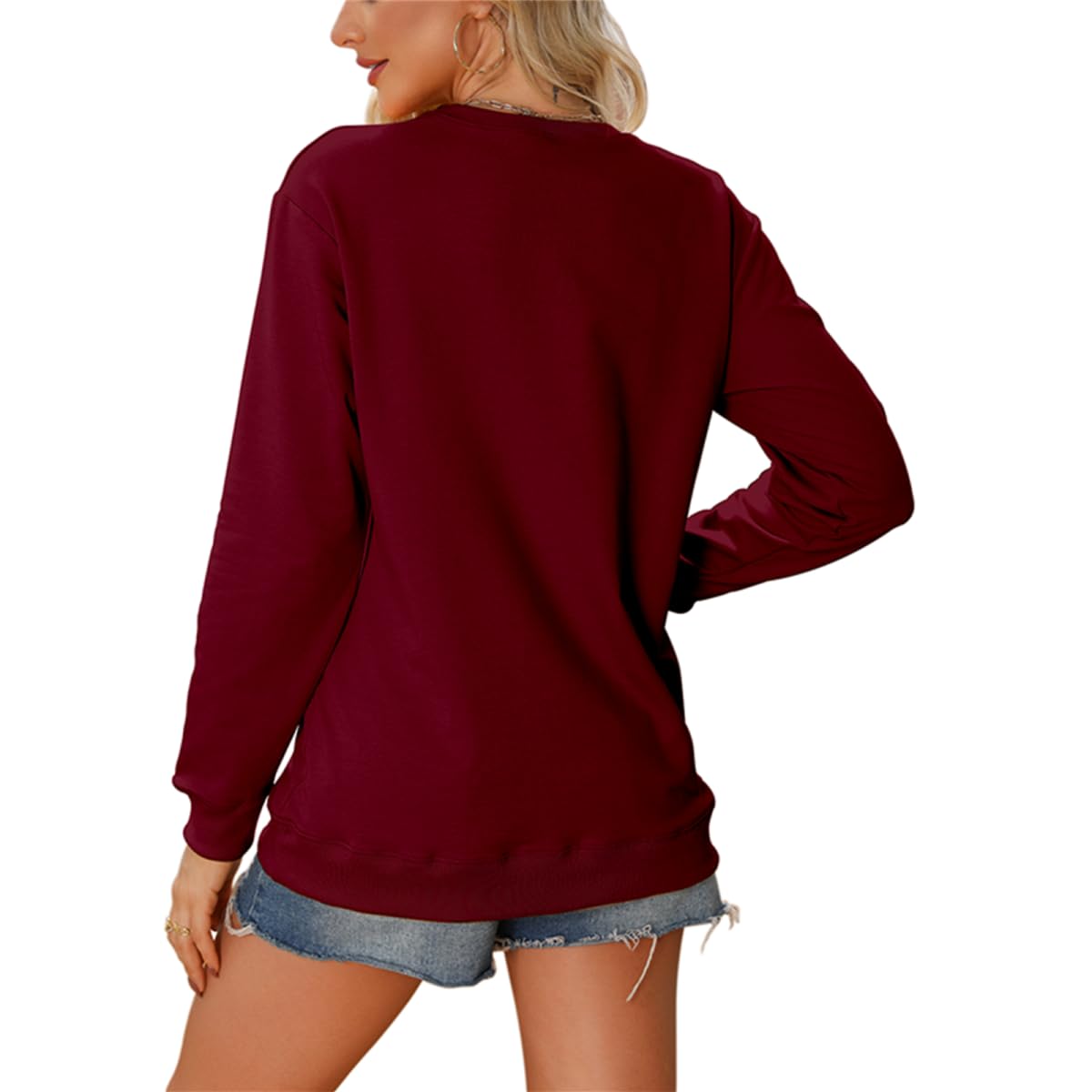 Women's Let's Read Graphic Long Sleeve Sweatshirt - Book Lover Crewneck Pullover Top for Teachers & Librarians | Cozy Reading & Library Outfit