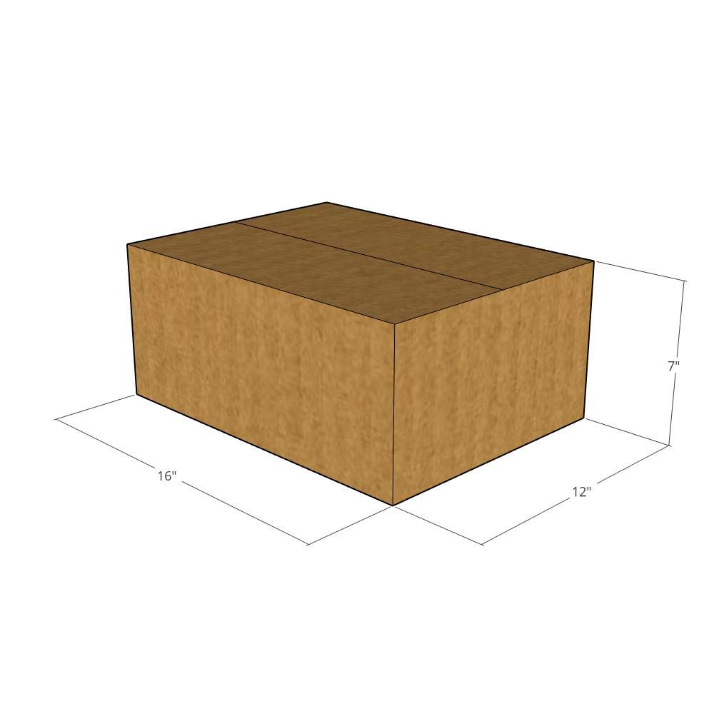 200 New Corrugated Shipping Boxes 16x12x7 Inches - 32 ECT Strength - Perfect for Moving, Storage & Ecommerce Packaging