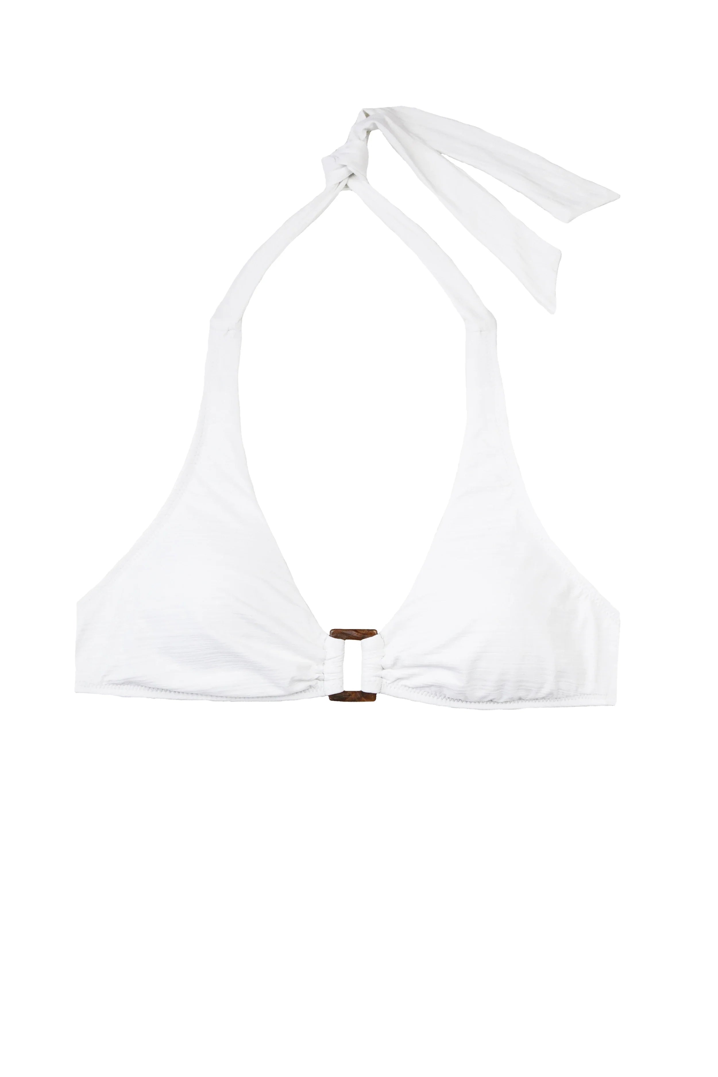 Textured White Tortoise Halter Top - Stylish & Comfortable Women's Fashion for Casual Outings & Summer Vacations