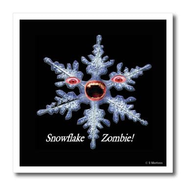 3dRose LLC Snowflake Zombie 6x6 Inch Iron-On Heat Transfer for White Fabric - Perfect for DIY T-Shirts, Tote Bags & Holiday Crafts