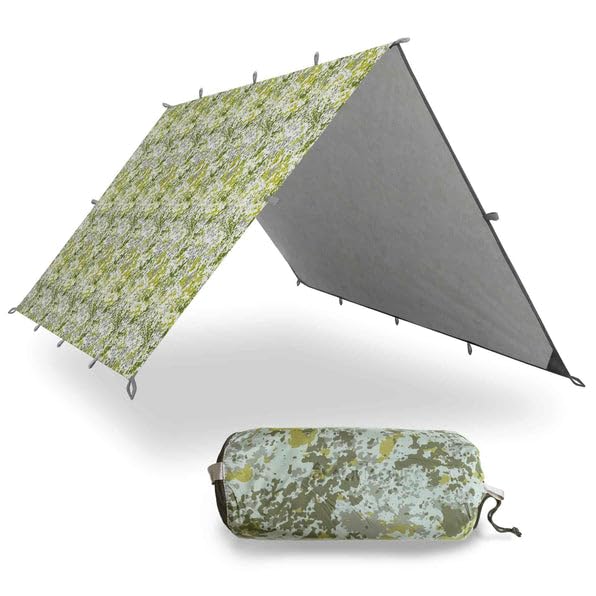 AquaQuest Safari Waterproof Camping Tarp - Ultra Lightweight & Durable Rain Fly Shelter for Hiking, Backpacking, Hammock - Perfect for Outdoor Adventures, Emergency Shelter & All-Weather Protection