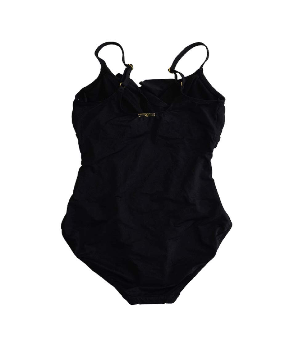 LAUREN RALPH LAUREN Underwire Ruffled One-Piece Swimsuit - Black Size 6 | Women's Swimwear for Beach, Pool & Vacation