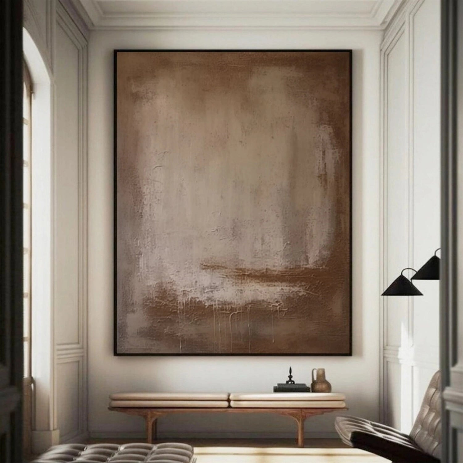 Abstract Beige & Brown Wall Art Print #BB152 - Modern Home Decor for Living Room, Bedroom & Office