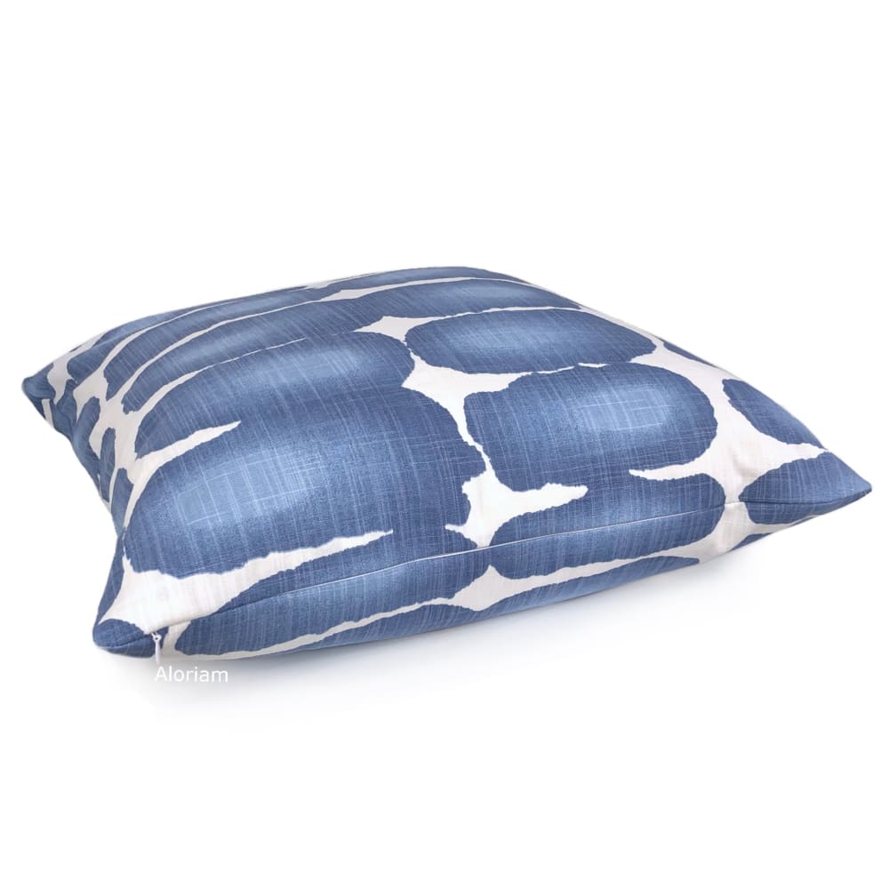 Modern Blue and White Cotton Print Pillow Cover - Soft & Stylish Home Decor for Living Room, Bedroom, or Sofa - Leto Paint Dabs Design