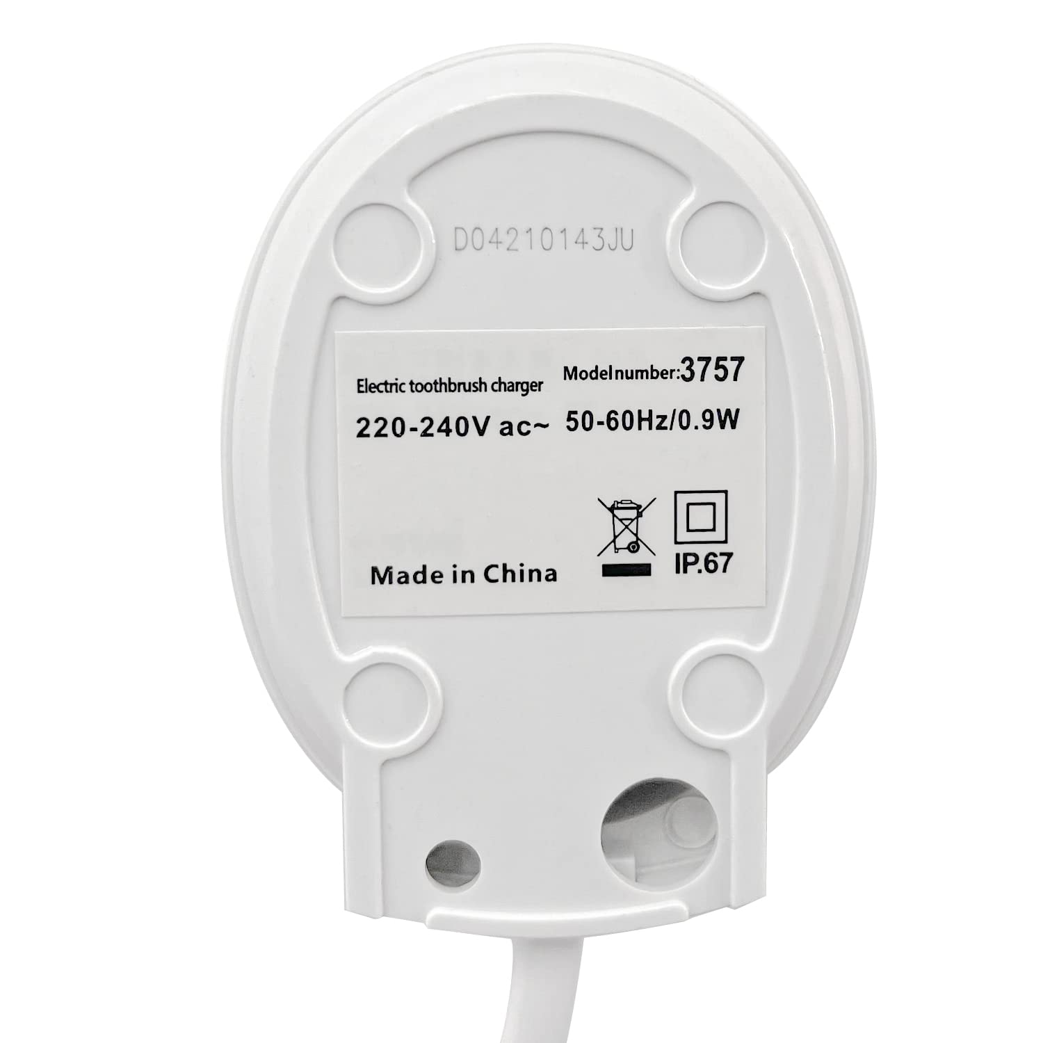Oral-B & Braun Electric Toothbrush Replacement Charger - Waterproof Inductive Charging Base | Portable ABS Charger for Oral-B Series | Perfect for Travel, Home & Bathroom Use