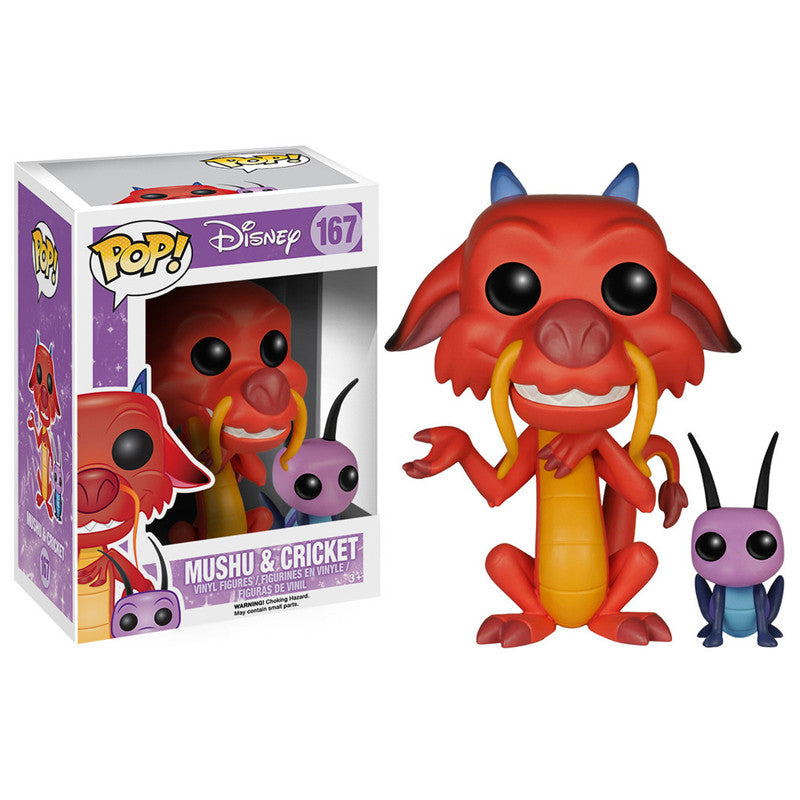 Disney Pop! Vinyl Figure Mushu & Cricket from Mulan - Collectible Funko Pop #167 - Perfect for Disney Fans, Movie Collectors & Home Decor