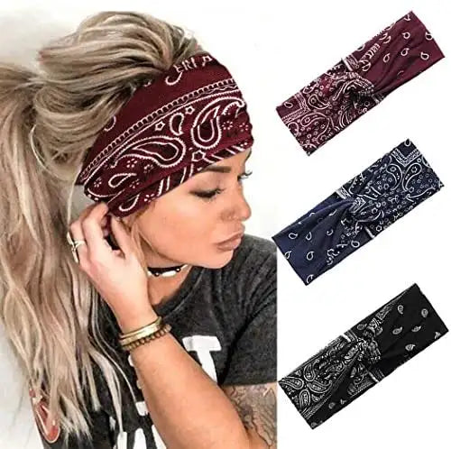 Boho Criss Cross Headband 3-Piece Set - Stylish Hair Accessories for Women, Girls, Yoga, Festivals & Everyday Wear
