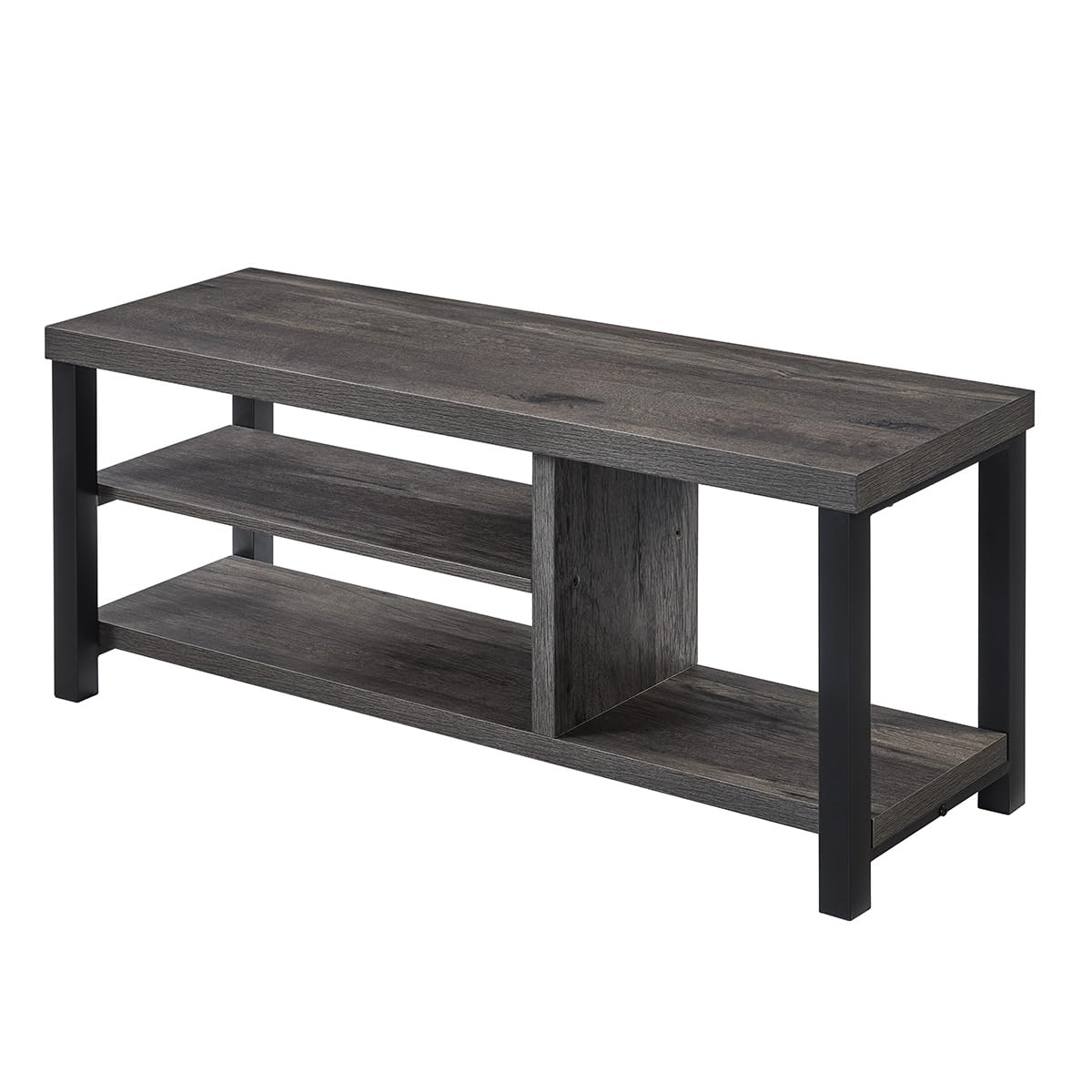 EXCEFUR Industrial Entryway Bench - Rustic Grey Shoe Storage Bench with Seat for Living Room, Hallway & Mudroom - Durable Indoor Furniture for Organizing Shoes, Boots & Entryway Essentials