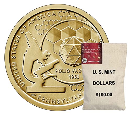 2019 D Pennsylvania American Innovation $1 Coin - 100 Coin Bag - US Mint Original Government Packaging - Perfect for Collectors, Investors & Gift Giving