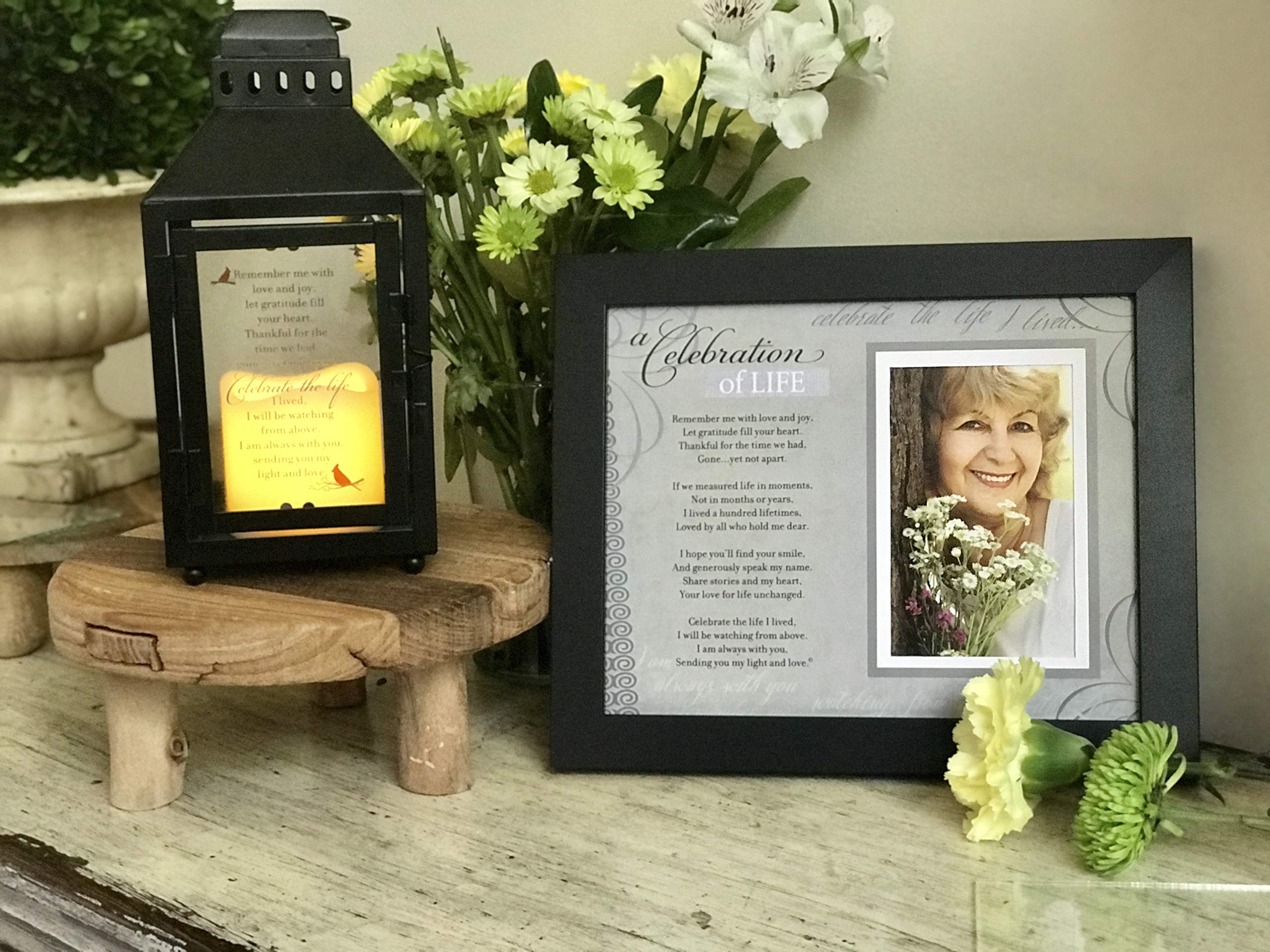 Memorial Lantern Wind Chime with Photo Frame - Thoughtful Sympathy Gift for Loss of Loved Ones | Funeral Memorial, Graveside Decoration & Home Remembrance