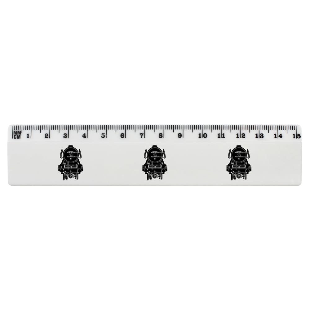 Azeeda Scotsman Steam Train 15cm (6 Inch) White Plastic Ruler - School Supplies, Office Stationery, DIY Crafts, Model Train Accessories (RL00071149)