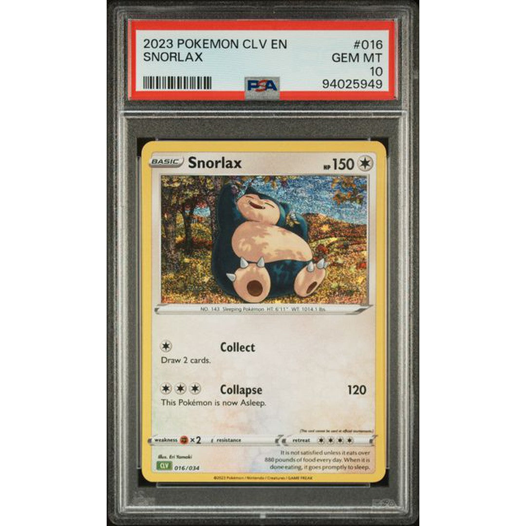 2023 Pokemon Classic Collection Snorlax 016/034 PSA 10 Graded Card - Rare Collectible for Pokemon TCG Fans & Investment