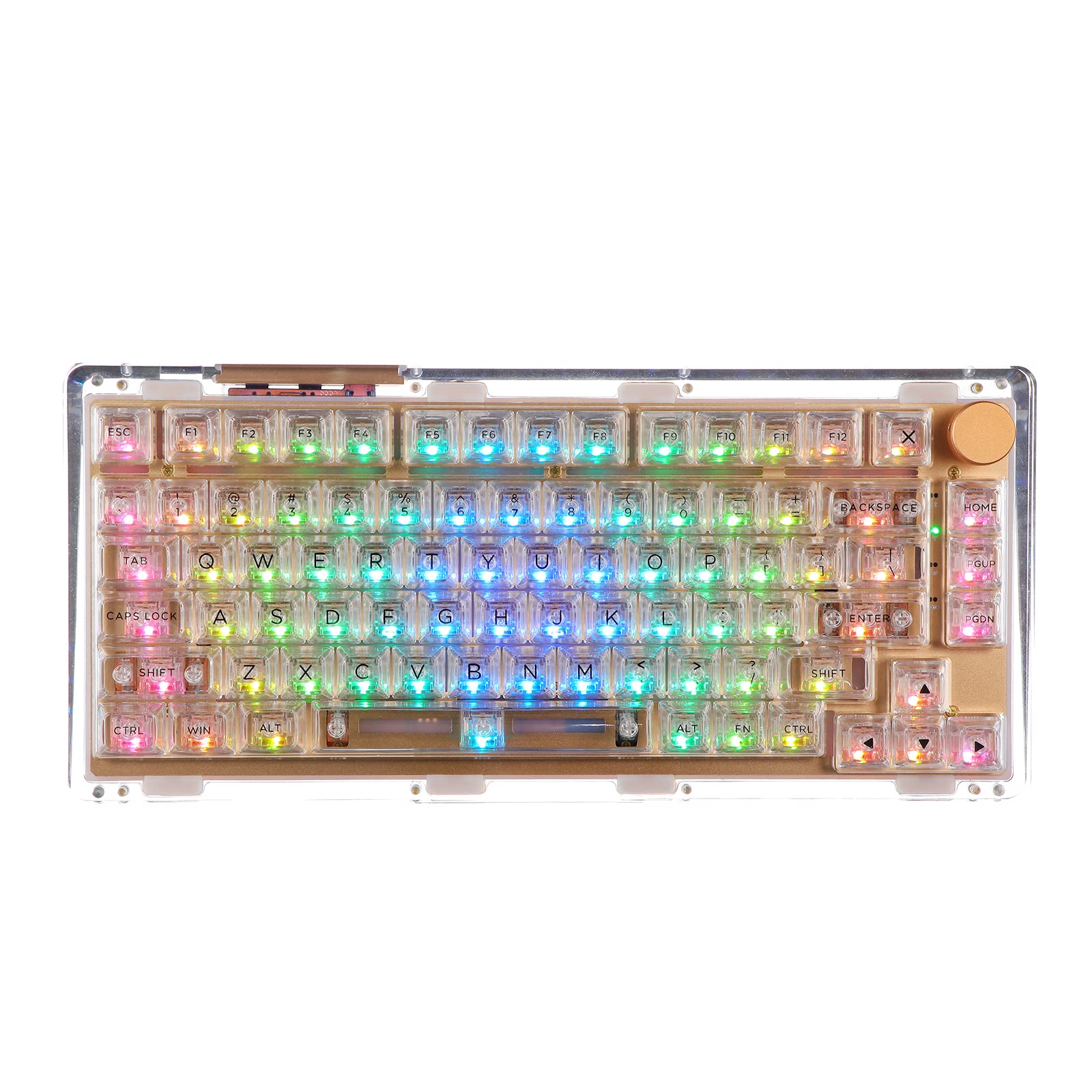 KiiBoom Phantom 81 75% Hot Swappable Gasket-Mounted Mechanical Keyboard - Wireless Bluetooth 5.0/2.4GHz/USB-C Wired Gaming Keyboard with South-Facing RGB Backlit, 4000mAh Battery for Windows/Mac (Clear Case) - Perfect for Gaming, Typing, and Office Work