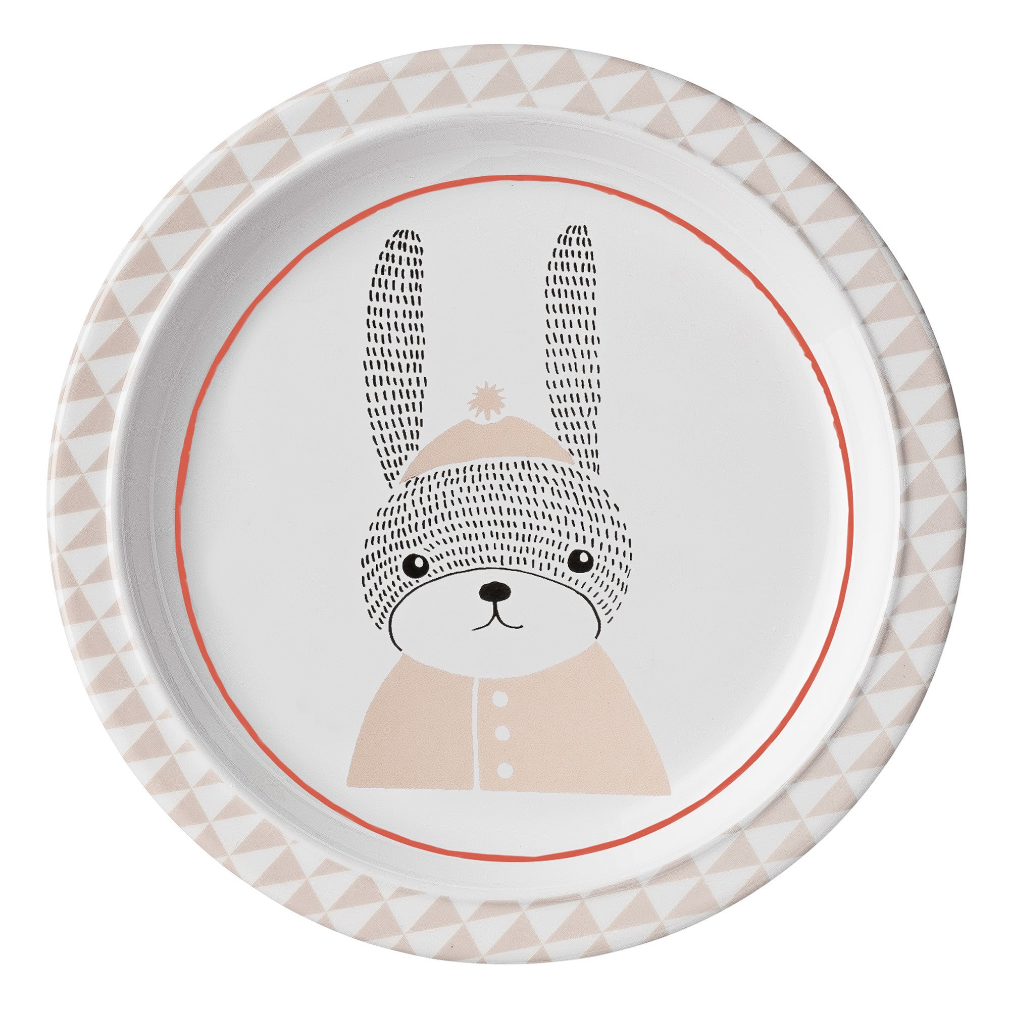 Bloomingville Sophia White and Nude Melamine Dinner Plates - Elegant Tableware for Casual Dining and Entertaining