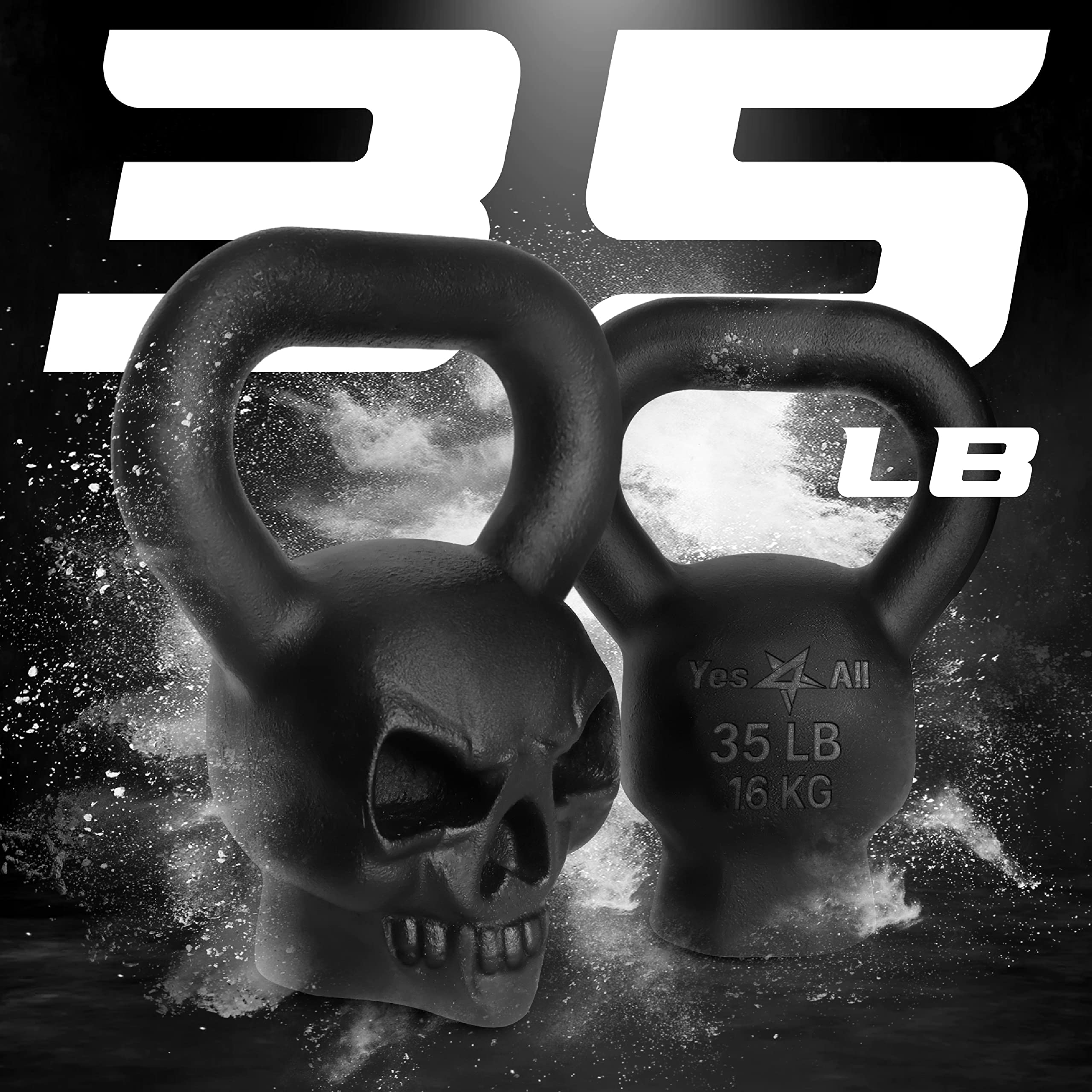 Yes4All Special Shape Kettlebell - Upgraded Multifunctional Cast Iron Weight for Strength Training, Powder Coated Anti-Slip Handle | Perfect for Home Gym, CrossFit & Functional Fitness Workouts