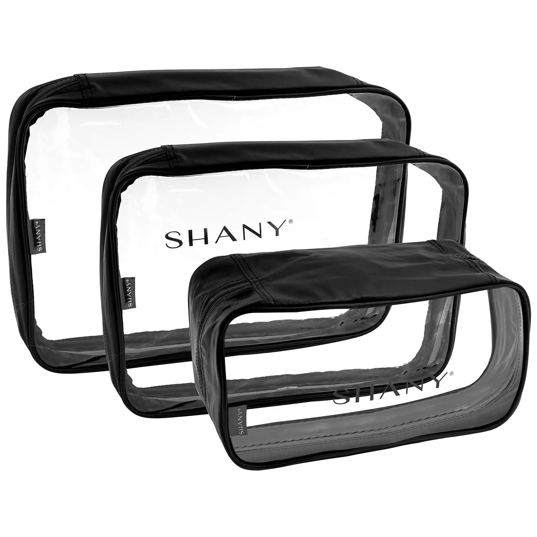SHANY Clear 3-Piece Cosmetic Organizer Set - Perfect for Makeup Brushes, Lipsticks & Skincare Products | Bathroom & Vanity Storage Solution