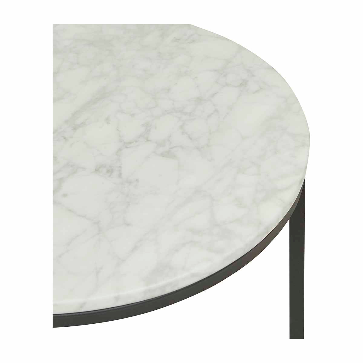 Elle Round Side Table - Modern Accent Table for Living Room, Bedroom & Office - Stylish End Table with Sturdy Metal Base - Perfect for Coffee, Books & Decor