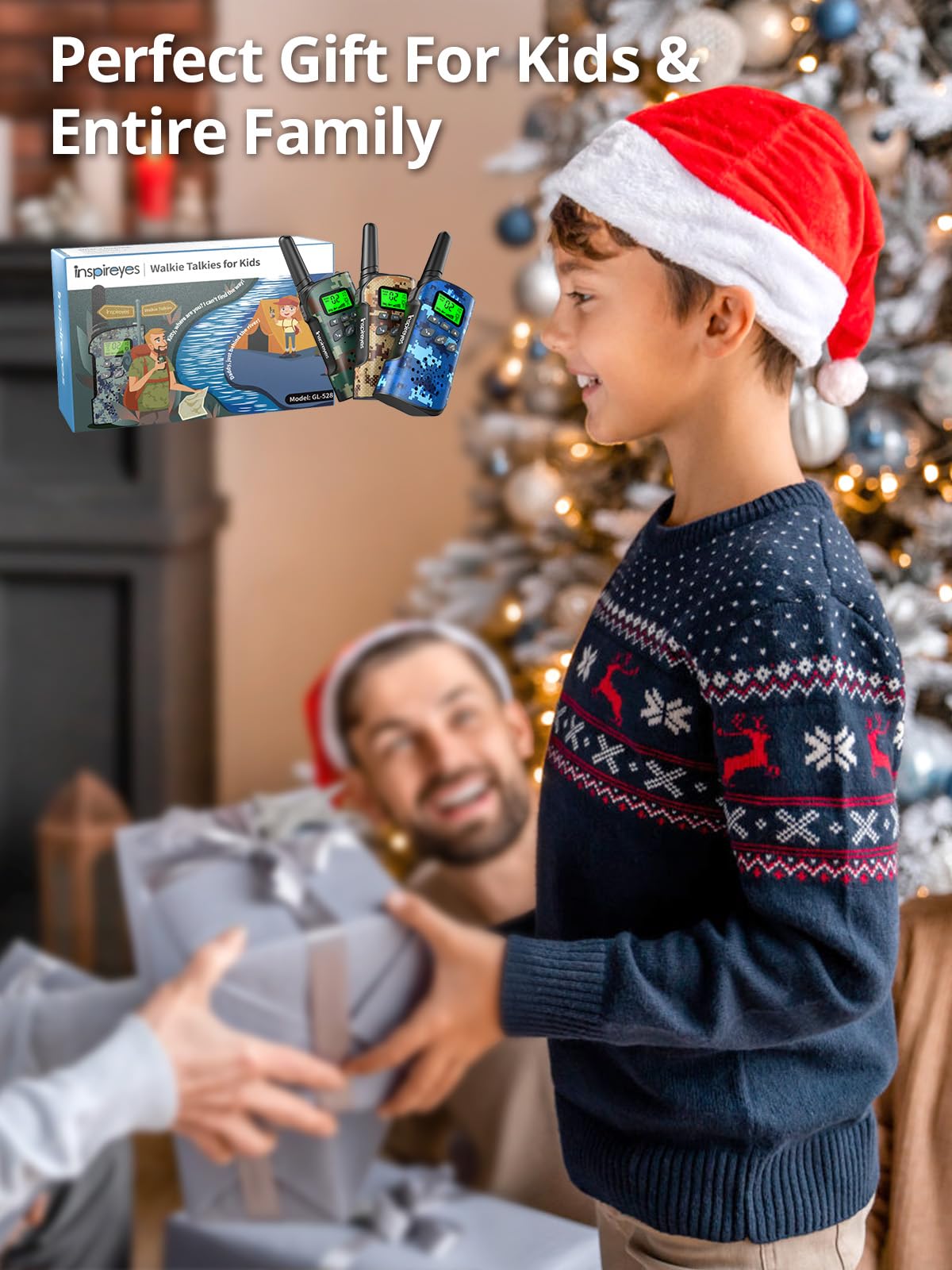 Rechargeable Kids Walkie Talkies - Long Range 2 Way Radios for Boys Age 3-12 | 3 Pack Camo Outdoor Toys for Camping, Hiking & Backyard Games | Perfect Easter Basket Stuffers & Birthday/Xmas Gifts for Children