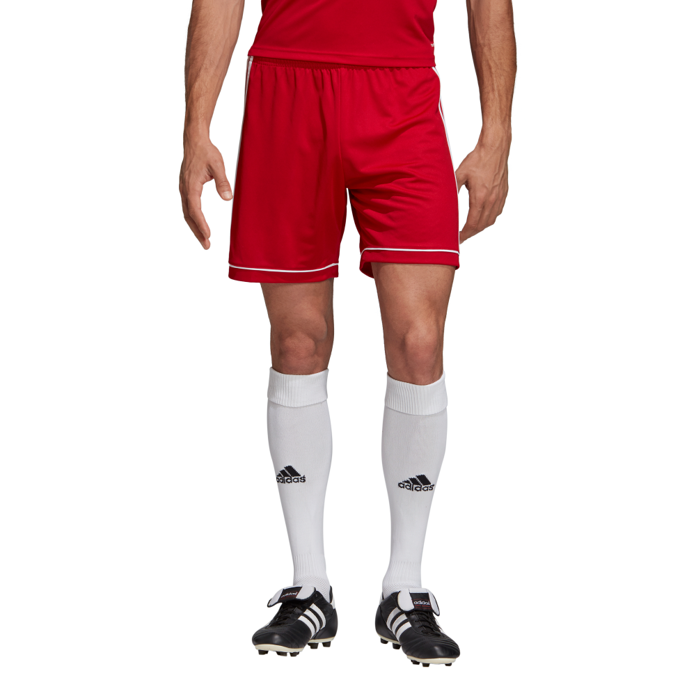 Adidas Adult Squadra 17 Athletic Shorts - Red/White - Breathable Running & Training Shorts for Men - Perfect for Gym, Jogging & Sports Activities