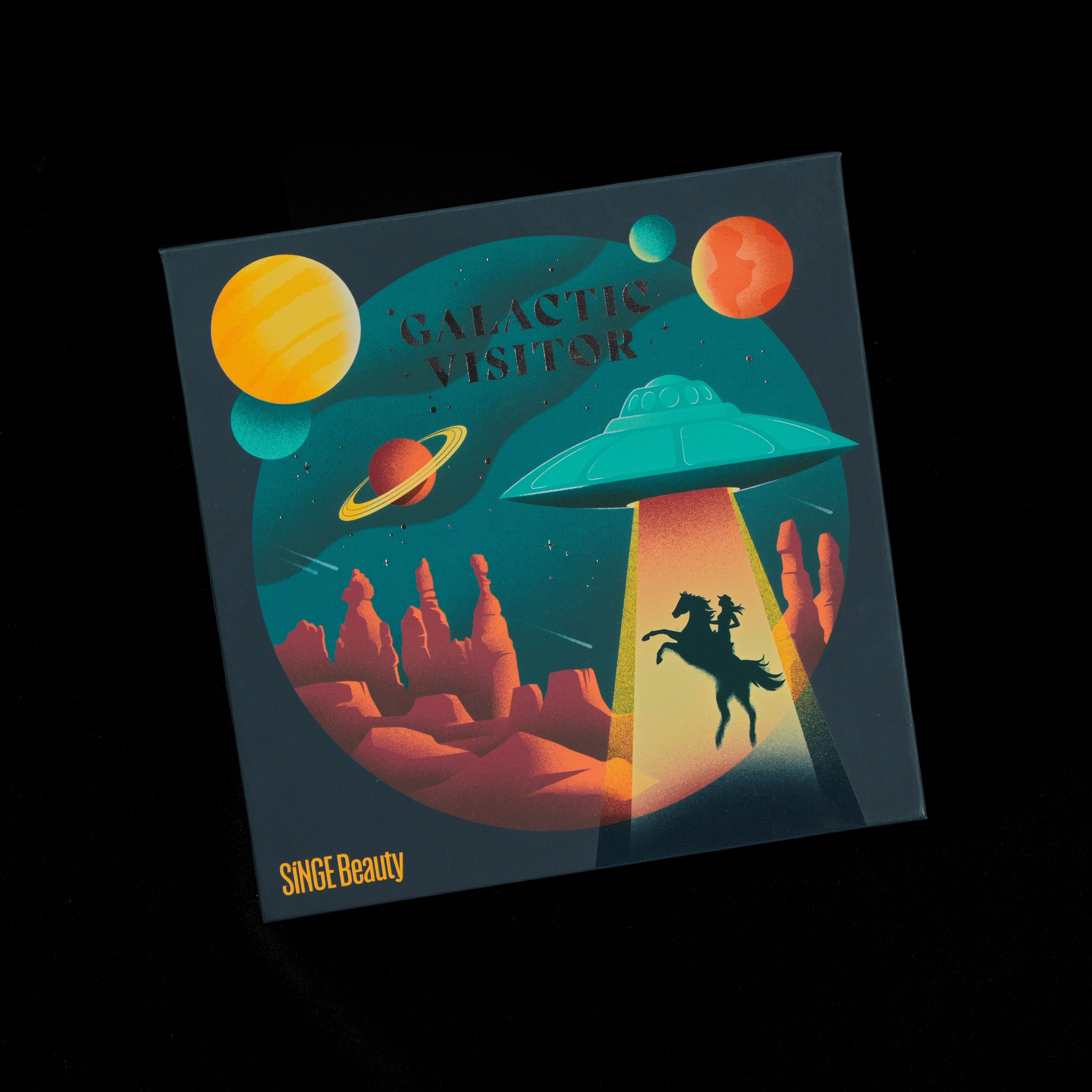 Galactic Visitor Eyeshadow Palette - 12 Vibrant Colors, Long-Lasting & Pigmented for Stunning Makeup Looks | Perfect for Party, Halloween, Cosplay & Night Out