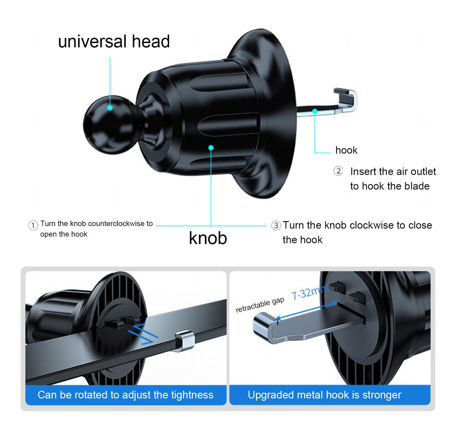 2023 Upgraded Car Phone Holder with Adjustable 360° Rotation & Strong Sticky Gel Pad - Secure Dashboard Mount for Hands-Free Navigation & Driving Safety