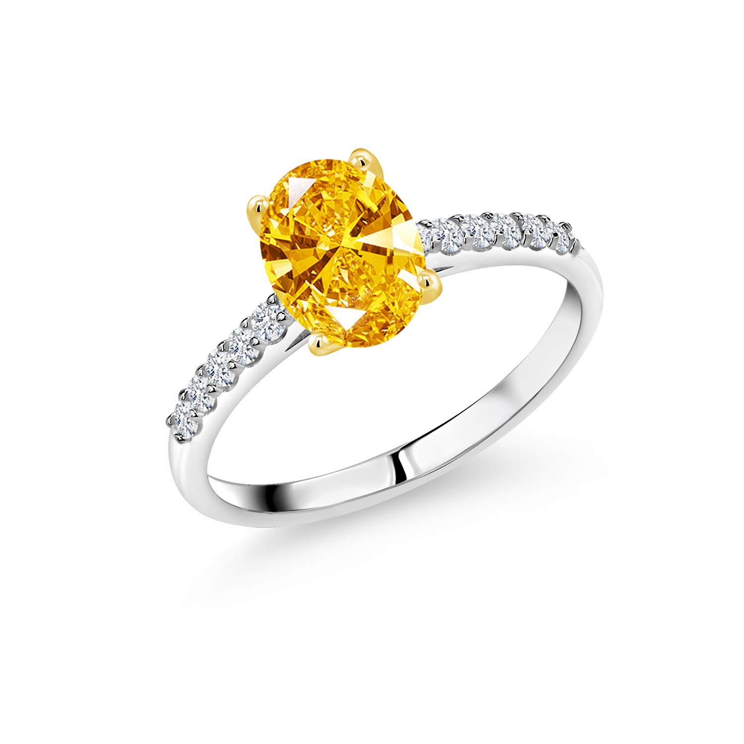 10K Gold & Silver Ring with Zirconia - Elegant Jewelry for Special Occasions
