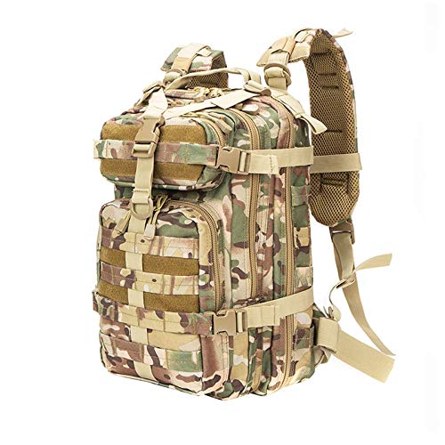 X&X 30L Mini Tactical Backpack with Hydration Pack & MOLLE System - Lightweight Assault Rucksack for Hiking, Camping & Military Use - Features Expandable Design & Laptop Compartment (Bladder Not Included)