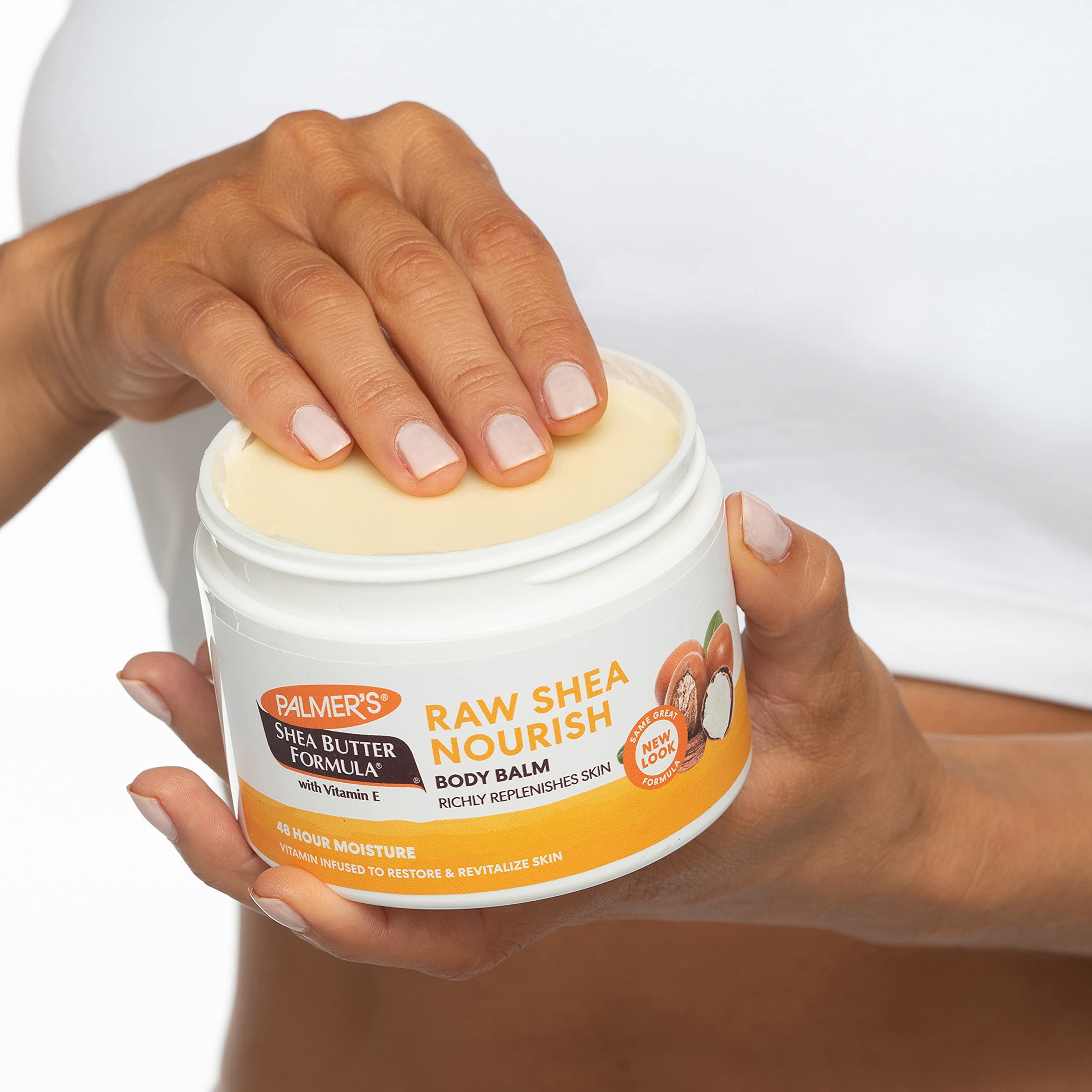 Palmer's Cocoa Butter Moisturizing Swivel Stick (3-Pack) & Raw Shea Butter Balm for Dry Skin – 7.25 oz | Ultra Hydrating Lip & Skin Care | Perfect for Chapped Lips, Cracked Heels & Eczema Relief