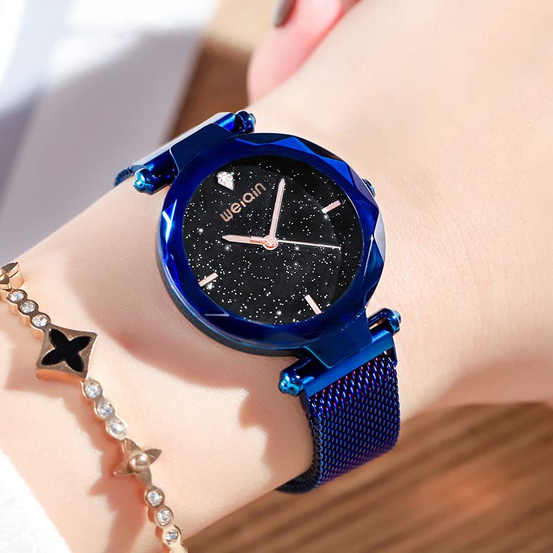 Rose Gold Women's Watch - Japan Quartz, Stainless Steel Magnetic Mesh Band, Waterproof for Daily Wear