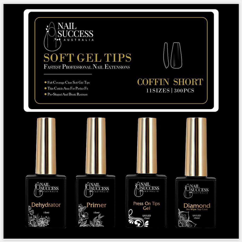 Soft Gel Press On Nails Kit - Long Lasting Fake Nails with Glue & Nail Tools | Perfect for Home Manicure, Parties & Special Occasions