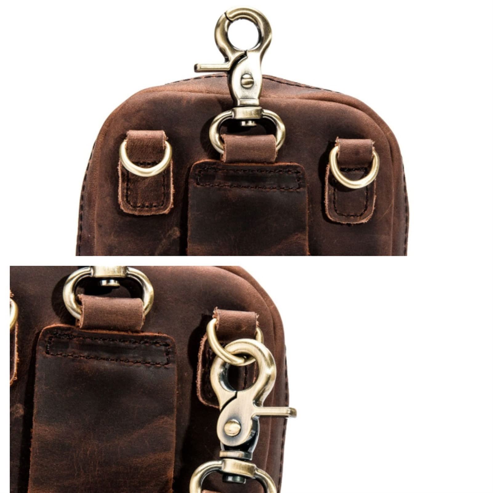 Genuine Leather Men's Waist Pack Fanny Bag - Crossbody Shoulder Messenger Bag for Phone & Essentials (Brown, 18x12x7.5cm) - Perfect for Travel, Hiking & Everyday Use