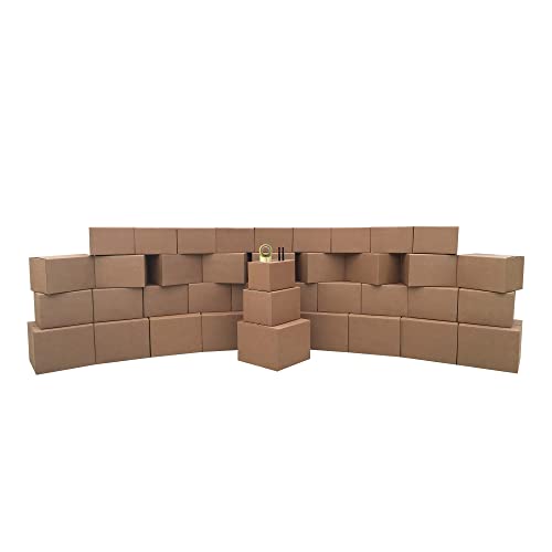 3 Room Economy Moving Kit - 42 Packing Boxes & Supplies for Home, Office & Apartment Relocation | Fast & Easy Packing Solution