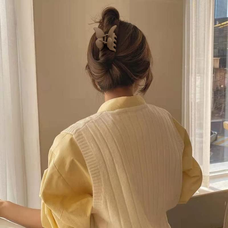 Butterfly Hair Clips for Women & Girls - 4 Pack Non-Slip Hair Claw Clips for Thick & Medium Hair - Cute Butterfly Hair Accessories for Ponytails, Buns & Updos - Model 0067